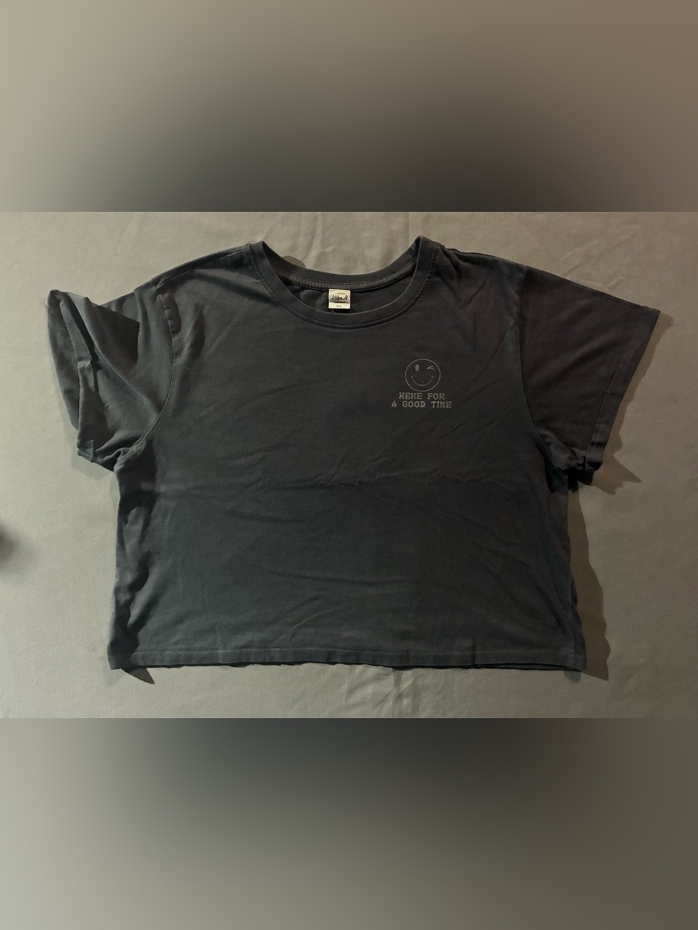 Vibe Black Crewneck Tee with Script Neck Tag